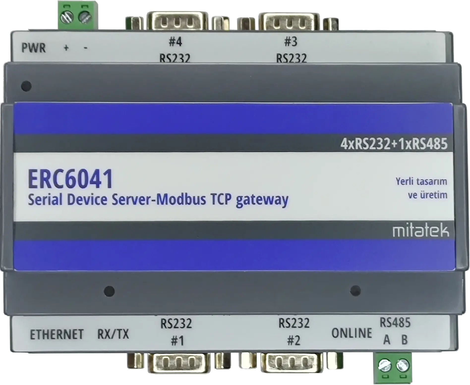 DÖRT ÇİFT RS232 TEK RS485 SERİ CİHAZ SUNUCUSU-MODBUS RTU-TCP GATEWAY